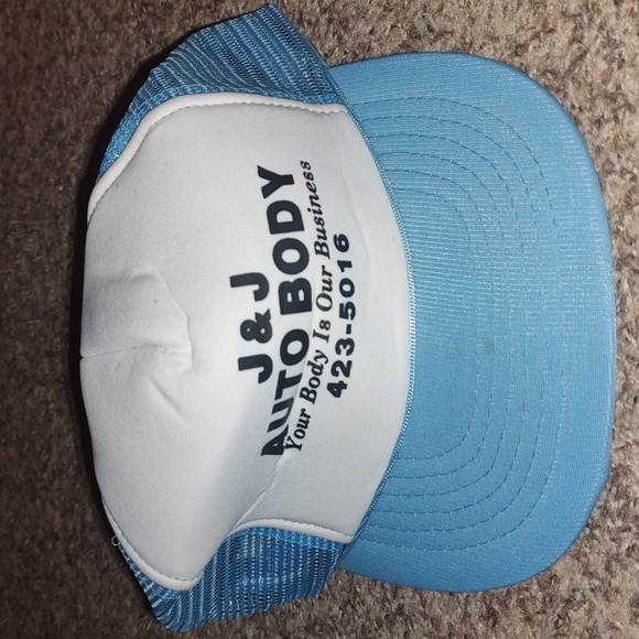 Vtg J&J Auto Body Your Body is Out Business Trucker Hat Snapback Hat - Picture 2 of 8